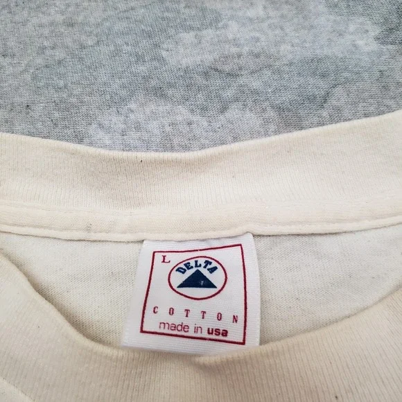 Vintage Religious Delta Shirt Mens Large Beige Short Sleeve Single Stitch USAk - Picture 6 of 12